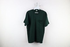 Vtg 90s Streetwear Mens Large Blank Short Sleeve Pocket T-Shirt Hunter Green USA