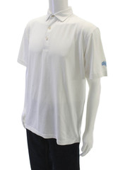 Peter Millar Mens Collared White Polo Short Sleeve Polyester Golf Size M