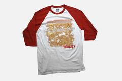 System Of A Down Toxicity Mens White And Red Raglan Shirt New Medium