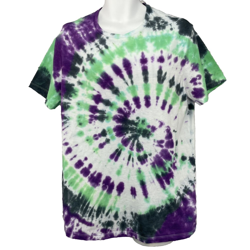 Purple Green Tie Dye T Shirt/ Men’s (L) Good fellow Cotton Polyester Blend