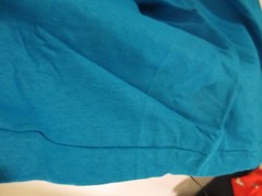 Vintage Fruit of the Loom Pocket T Shirt Large Teal Blue Single Stitch Blank