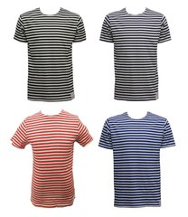 Sailor Top Russian Telnyashka Style Navy Red Striped Short Sleeve T Shirt Outfit