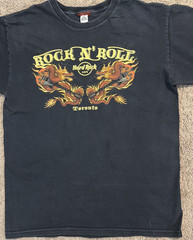 Hard Rock Cafe Toronto Rock N Roll Dragon Guitar T Shirt Black Mens Size Medium