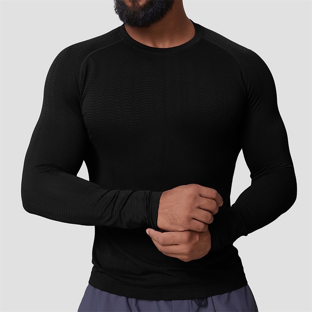 Men’s Long Sleeve Sports T-Shirt Classic Casual Slim Round Neck Shirts