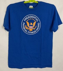 Presidential Physical Fitness Tshirt Blue Sz M Delta Cotton Chest 40×29” New