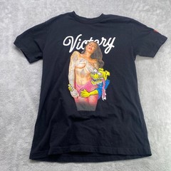 T-Shirt Motorcycle Size Small Victory MFG Tatted Brunette Dog Graphic