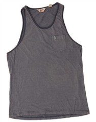 Penguin Mens Vest Top Large Blue Pinstripe DD17
