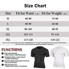 Men Slimming Body Shaper Gynecomastia Posture Corrector Vest Compression Shirt