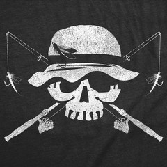 Mens Funny T Shirts Fishing Skull Sarcastic Fisherman Tee For Men