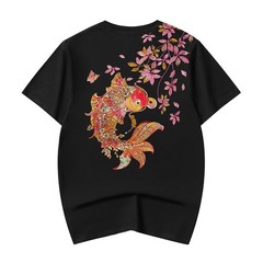 Niepce Japanese Streetwear T-Shirt Embroidery Graphic Tee for Men