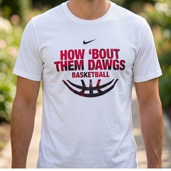Nike Georgia Bulldogs Basketball T-Shirt White How Bout Them Dawgs Mens M