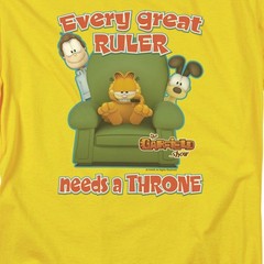 Garfield Throne Licensed Adult Unisex T-Shirt Regular Fit Tee SM-3X