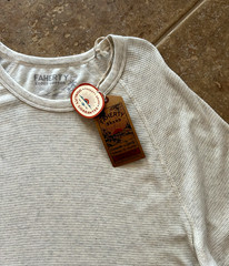 Faherty Cloud Surplus Waffle Crew Thermal T Shirt Men’s XXL Ivory $98 L/S NWT