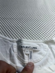 Helmut Lang White T-shirt Men Size 5 Short Sleeve Pocket Cotton Round Neck