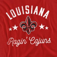 University of Louisiana at Lafayette Adult T-Shirt Ragin’ Cajuns, Red, S-5XL