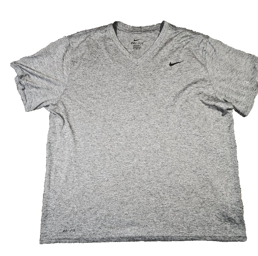 Nike Dri-Fit T-Shirt Men Athletic Workout Gym Boxing Tee Gray Size XXL