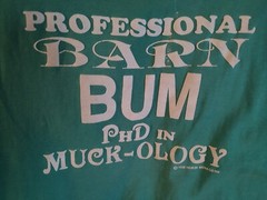 VTG 90s Barn Bum PHD in Muck-ology Country Western Cowboy Horse T Shirt L stable
