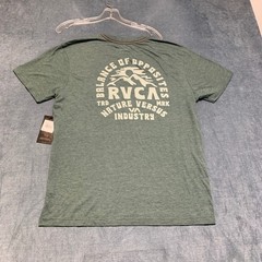 Vintage RVCA Ridge SS Dye T Shirt Mens Large Olive Green Crew Neck Summer Tee
