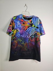 Jane Tattersfield X MEDICINE Art Deco Birds Logo Men’s Sz Large T Shirt Colorful