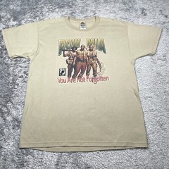 Vintage POW MIA T Shirt Mens Large Short Sleeve 90s Tee Not Forgotten Military