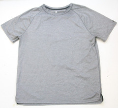 Large All In Motion Gray Crewneck T-Shirt Top Short Sleeve Poly Spandex WS463