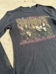 Y2K 2000s Slipknot Thermal Black Medium Long Sleeve Shirt