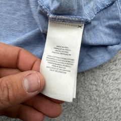 Polo Ralph Lauren Mens Hooded T-Shirt Light Blue Heather Cotton Long Sleeve L