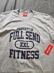 FULL SEND / NELK Property Of Full Send Fitness Gray Tee (T Shirt) Size Lg NWT