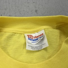 VINTAGE Hanes Shirt Mens XL Yellow 50/50 Single Stitch Blank Heavyweight 90s