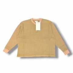 Unused KANEMASA PHIL. 18G Garment Dye Waffle KM25A-012 BEIGE(WILLOW GREEN) XL