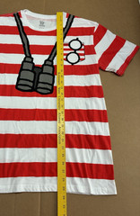 Where’s Waldo? T-Shirt Men’s Size Large Novelty Shirt Red & White Striped Tee