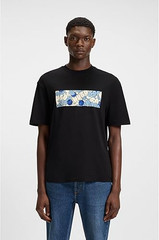 Hugo Boss Men’s Nurix Crewneck Abstract Logo Graphic T-Shirt Black-Small