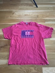 Hanes Beefy-T Men’s XL Pink Short Sleeve Crew Neck Sports Graphic Logo Tee