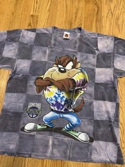 Vintage Looney Tunes Flashback Taz T Shirt Size XL Hippie 70s Tie Dye AOP Vtg