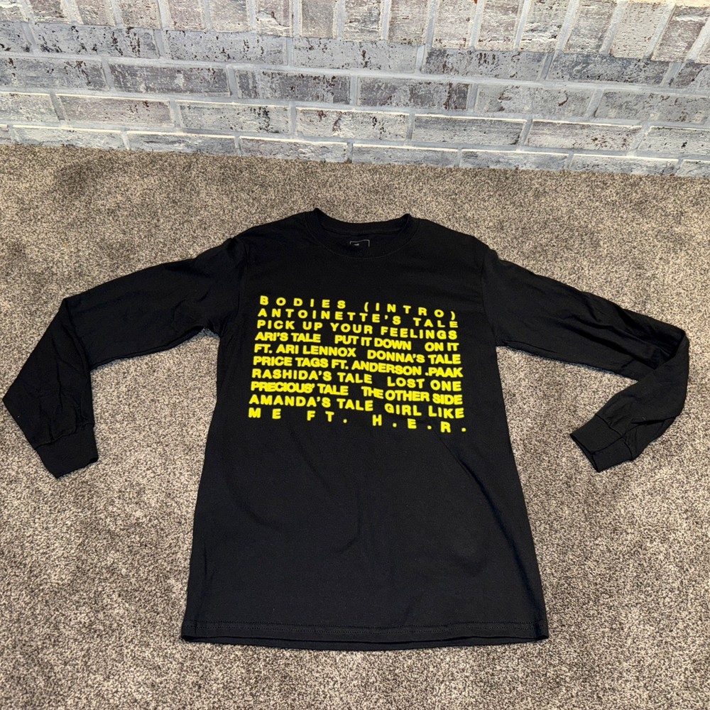 Ari Lennox Shea Butter Baby Album Track List T-Shirt Cotton Longsleeve Black Sm.