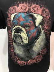 Natural Rejection Captain America USA Bulldog Bull Dog Roses Flowers T Shirt LG