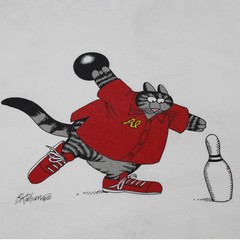 Vintage Crazy Shirts Hawaii 1980s B Kliban Bowling Cat SStitch TShirt XL