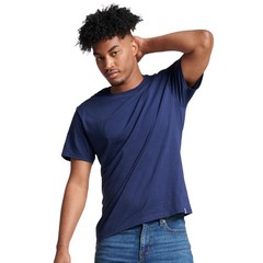 Mens Cotton Performance Short Sleeve T-Shirt Navy Medium US