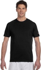 Champion Basic T-Shirt Black Men’s Short Sleeve Crew Neck Tag Free 100% Cotton