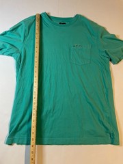 Greg Norman Shark T Shirt Mens Medium Green Cotton Short Sleeve Crew Pocket Tee