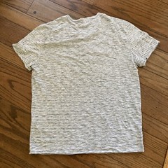 John Varvatos Sz XL Thin Henley T Shirt Striped White Gray