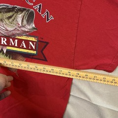 All American Fisherman Fishing T-Shirt Size M Men’s Red Short Sleeve Red