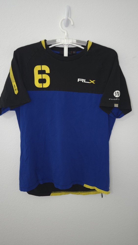 RLX Ralph Lauren #6 Mens Large Crew Neck Short Sleeve Athletic Sport Shirt L275