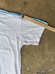 Adidas Originals Trefoil Shirt XL White Baby Blue 3 Stripes Regular Fit Sport