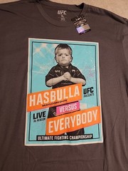 NWT LOT of UFC T Shirt & Hat Strapback Hasbulla VS Everybody Men L 100% Cotton