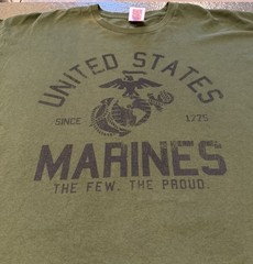 Bayside Men’s United States Marines The Few The Proud 100% Cotton Made In USA XL
