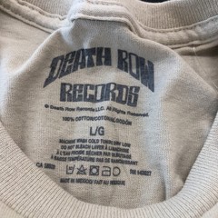 DEATH ROW RECORDS Shirt Mens Large L Beige RAP Hip Hop Knight DRE Snoop Dogg NWT