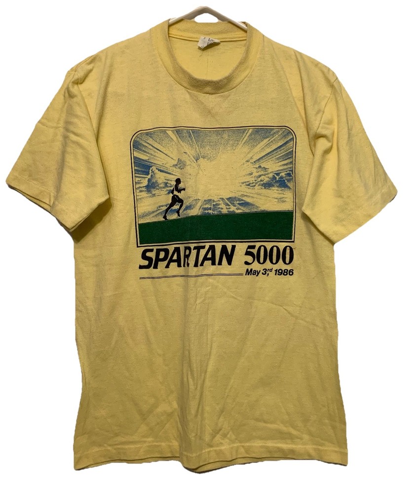 Vintage 1986 Spartan 5000 Run T-Shirt M Graphic Road Race Single Stitch USA