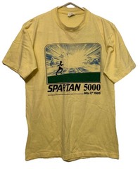Vintage 1986 Spartan 5000 Run T-Shirt M Graphic Road Race Single Stitch USA
