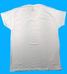 Hanes ComfortSoft White V-Neck T-Shirt Large 100% Cotton NWOT
